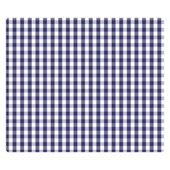 Usa Flag Blue Large Gingham Check Plaid  Double Sided Flano Blanket (small)  by PodArtist