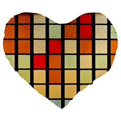 Mozaico Colors Glass Church Color Large 19  Premium Flano Heart Shape Cushions by BangZart
