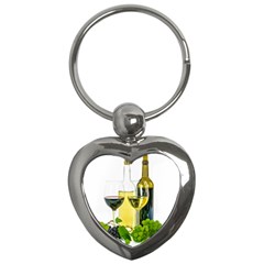 White Wine Red Wine The Bottle Key Chains (heart)  by BangZart
