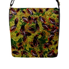 Cockroaches Flap Messenger Bag (l)  by SuperPatterns