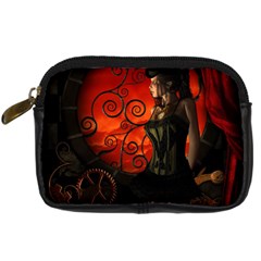 Steampunk, Wonderful Steampunk Lady In The Night Digital Camera Cases by FantasyWorld7