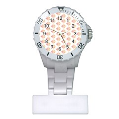 Geometric Losangle Pattern Rosy Plastic Nurses Watch by paulaoliveiradesign