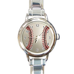 Baseball Round Italian Charm Watch by BangZart