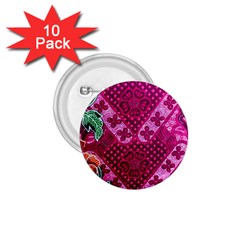 Pink Batik Cloth Fabric 1 75  Buttons (10 Pack) by BangZart