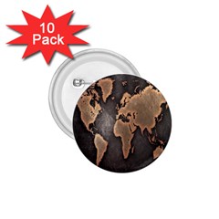 Grunge Map Of Earth 1 75  Buttons (10 Pack) by BangZart