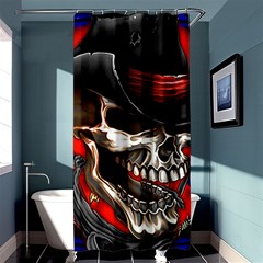 Confederate Flag Usa America United States Csa Civil War Rebel Dixie Military Poster Skull Shower Curtain 36  X 72  (stall)  by BangZart