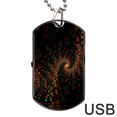 Multicolor Fractals Digital Art Design Dog Tag Usb Flash (two Sides) by BangZart