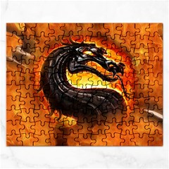 Dragon And Fire Rectangular Jigsaw Puzzl by BangZart