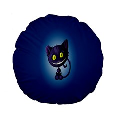 Funny Cute Cat Standard 15  Premium Flano Round Cushions by BangZart