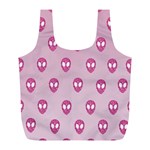 Alien Pattern Pink Full Print Recycle Bags (L)  Back