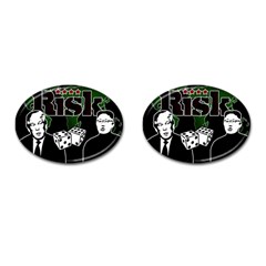 Nuclear Explosion Trump And Kim Jong Cufflinks (oval) by Valentinaart