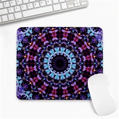 Kaleidoscope Mandala Purple Pattern Art Large Mousepads by paulaoliveiradesign