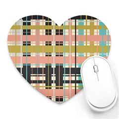 Plaid Pattern Heart Mousepads by linceazul