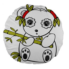 Panda China Chinese Furry Large 18  Premium Flano Round Cushions by Nexatart