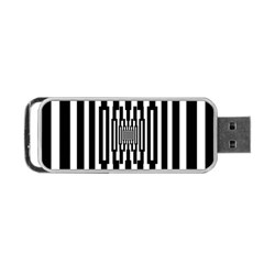 Black Stripes Endless Window Portable Usb Flash (one Side) by designworld65