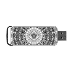 Feeling Softly Black White Mandala Portable Usb Flash (two Sides) by designworld65