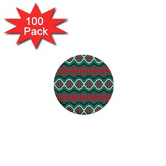 Ethnic Geometric Pattern 1  Mini Buttons (100 Pack)  by linceazul