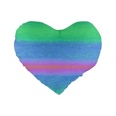 Ombre Standard 16  Premium Flano Heart Shape Cushions by ValentinaDesign