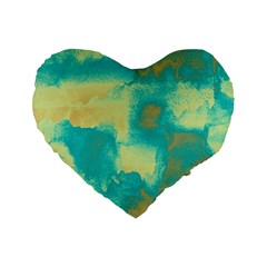 Ombre Standard 16  Premium Flano Heart Shape Cushions by ValentinaDesign
