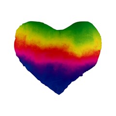 Ombre Standard 16  Premium Flano Heart Shape Cushions by ValentinaDesign