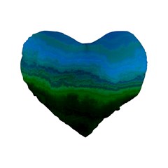 Ombre Standard 16  Premium Flano Heart Shape Cushions by ValentinaDesign
