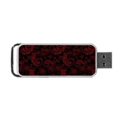 Dark Red Flourish Portable Usb Flash (two Sides) by gatterwe
