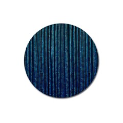 Stylish Abstract Blue Strips Magnet 3  (round) by gatterwe