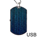 Stylish Abstract Blue Strips Dog Tag USB Flash (Two Sides) Back