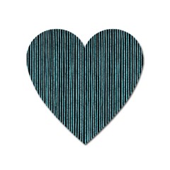 Stylish Frost Blue Strips Heart Magnet by gatterwe