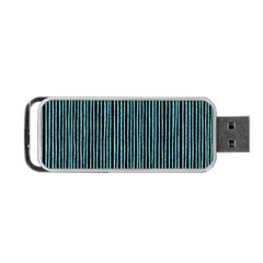 Stylish Frost Blue Strips Portable Usb Flash (one Side) by gatterwe