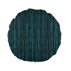 Stylish Frost Blue Strips Standard 15  Premium Round Cushions by gatterwe