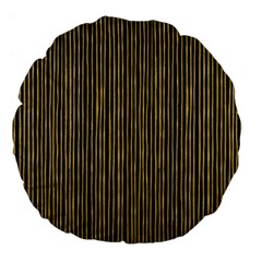 Stylish Golden Strips Large 18  Premium Flano Round Cushions by gatterwe