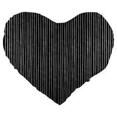 Stylish Silver Strips Large 19  Premium Heart Shape Cushions by gatterwe