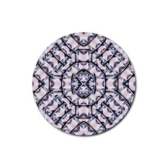 Futuristic Geo Print Rubber Round Coaster (4 Pack)  by dflcprints