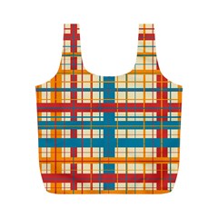Plaid Pattern Full Print Recycle Bags (m)  by linceazul
