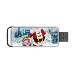 Funny Santa Claus With Snowman Portable Usb Flash (two Sides) by FantasyWorld7