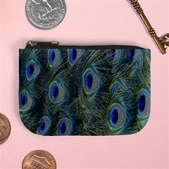 Peacock Feathers Blue Bird Nature Mini Coin Purses by Nexatart