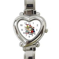 Back To School Heart Italian Charm Watch by Valentinaart