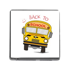 Back To School - School Bus Memory Card Reader (square) by Valentinaart