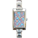 Donuts pattern Rectangle Italian Charm Watch Front