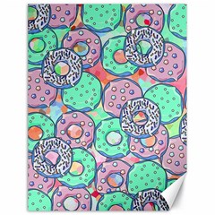 Donuts Pattern Canvas 18  X 24   by ValentinaDesign