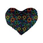 70s pattern Standard 16  Premium Flano Heart Shape Cushions Back