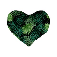 Tropical Pattern Standard 16  Premium Flano Heart Shape Cushions by ValentinaDesign