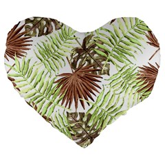 Tropical Pattern Large 19  Premium Heart Shape Cushions by ValentinaDesign