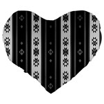 Folklore pattern Large 19  Premium Heart Shape Cushions Back