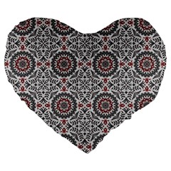 Oriental Pattern Large 19  Premium Heart Shape Cushions by ValentinaDesign