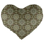 Oriental pattern Large 19  Premium Heart Shape Cushions Back
