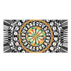 High Contrast Mandala Satin Shawl by linceazul