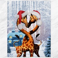 Christmas, Giraffe In Love With Christmas Hat Canvas 12  X 16   by FantasyWorld7