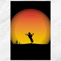 Horse Cowboy Sunset Western Riding Canvas 12  X 18   by Nexatart
